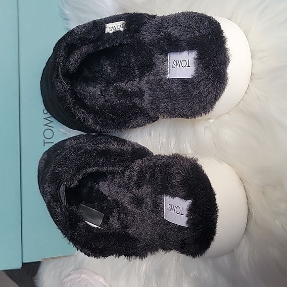 Toms Alpargata Mallow Mule - Black Faux Fur - Picture 4 of 8